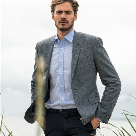 Magee Liffey Micro Puppytooth Jacket In Blue