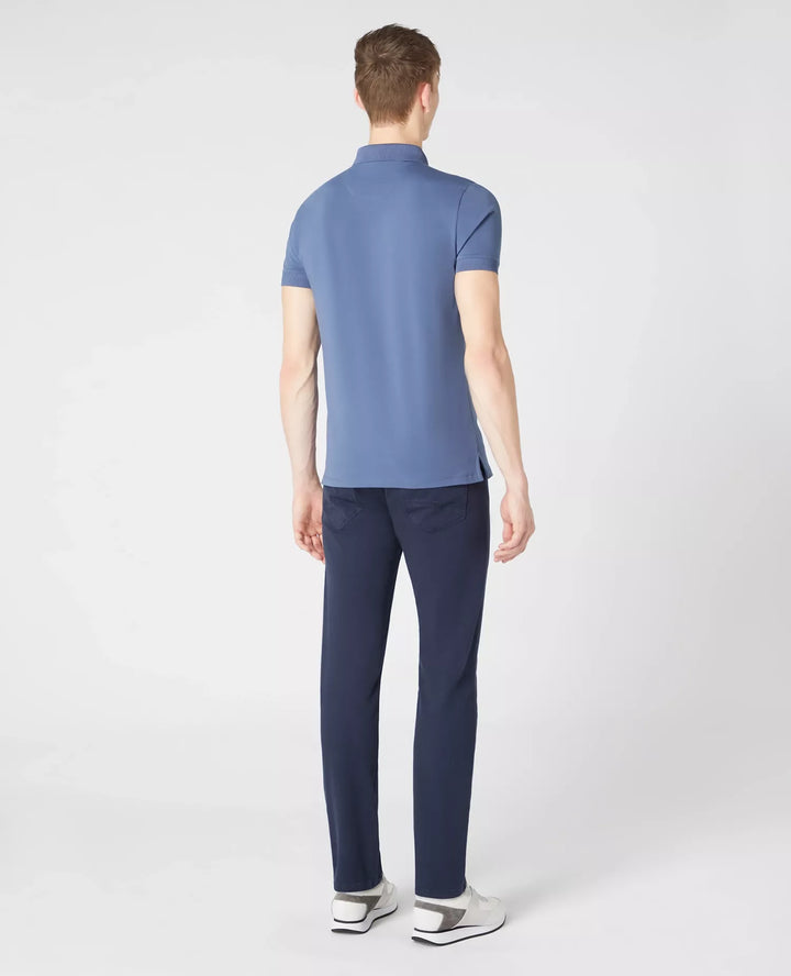 Remus Uomo Short Sleeve 3 Button Polo Shirt Blue image 4