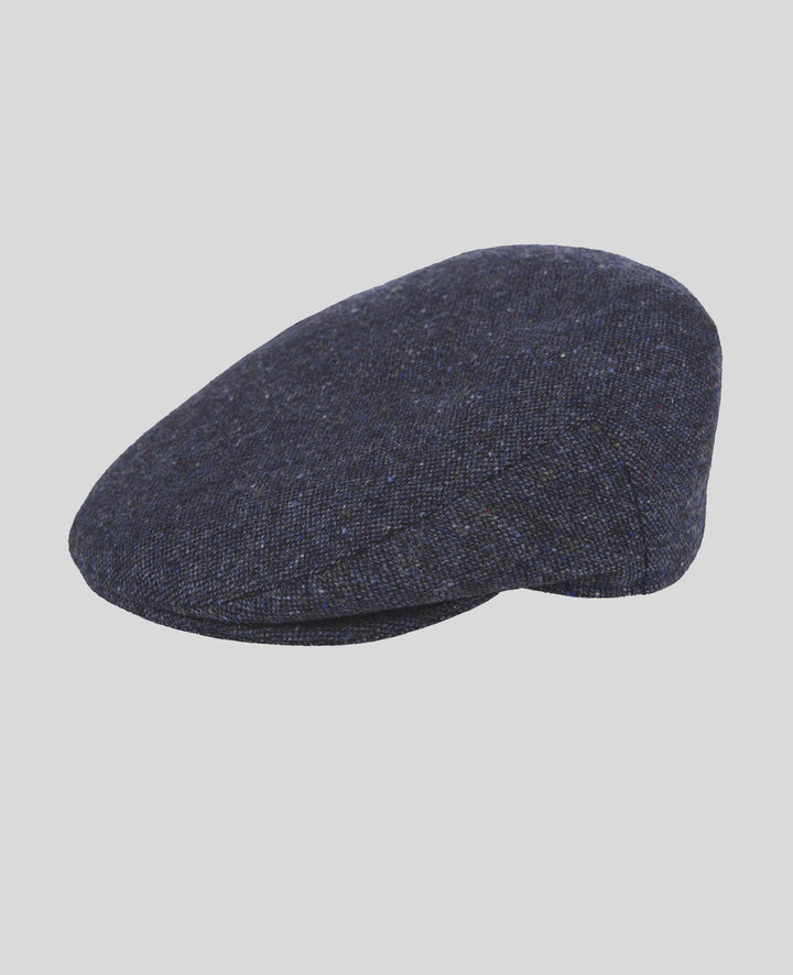 Magee Donegal Tweed Flat Cap in Navy Salt & Pepper