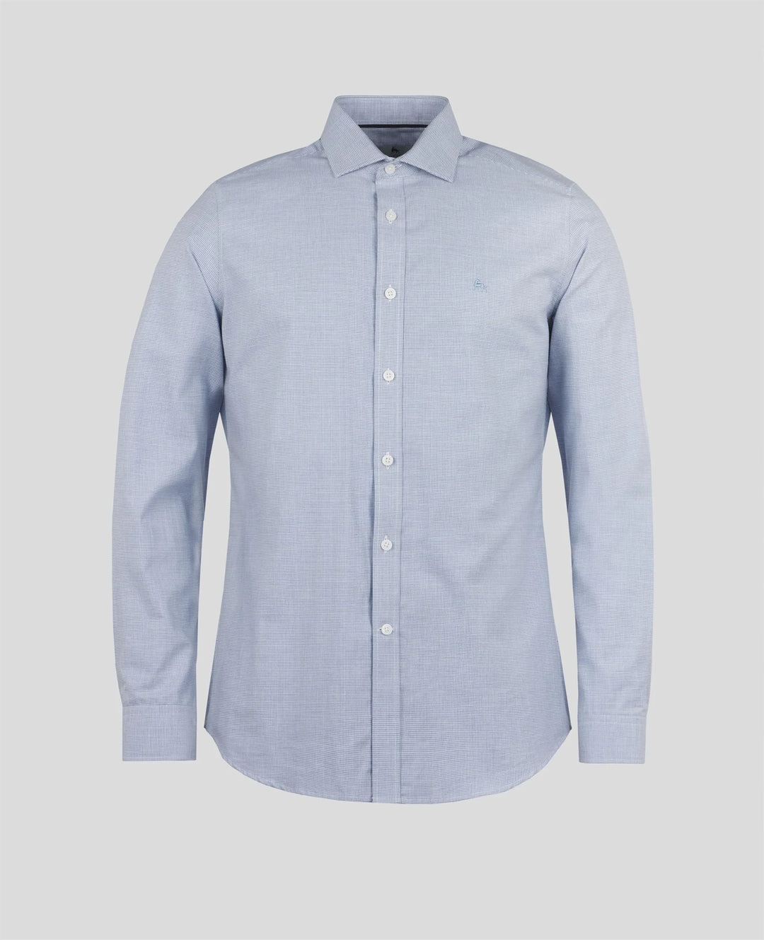 Magee Dunross Shirt Blue Houndstooth