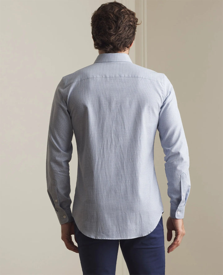 Magee Dunross Shirt Blue Houndstooth