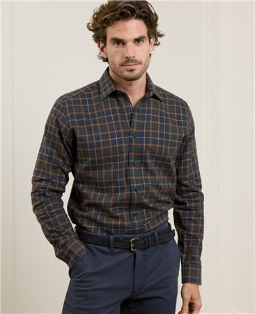 Magee Tullagh Cotton Shirt in Winter Plaid