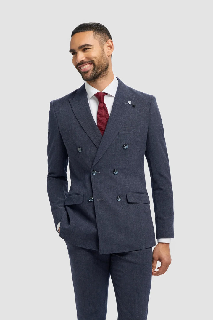 House Of Cavani Tokyo Navy Double Breasted Suit image 4
