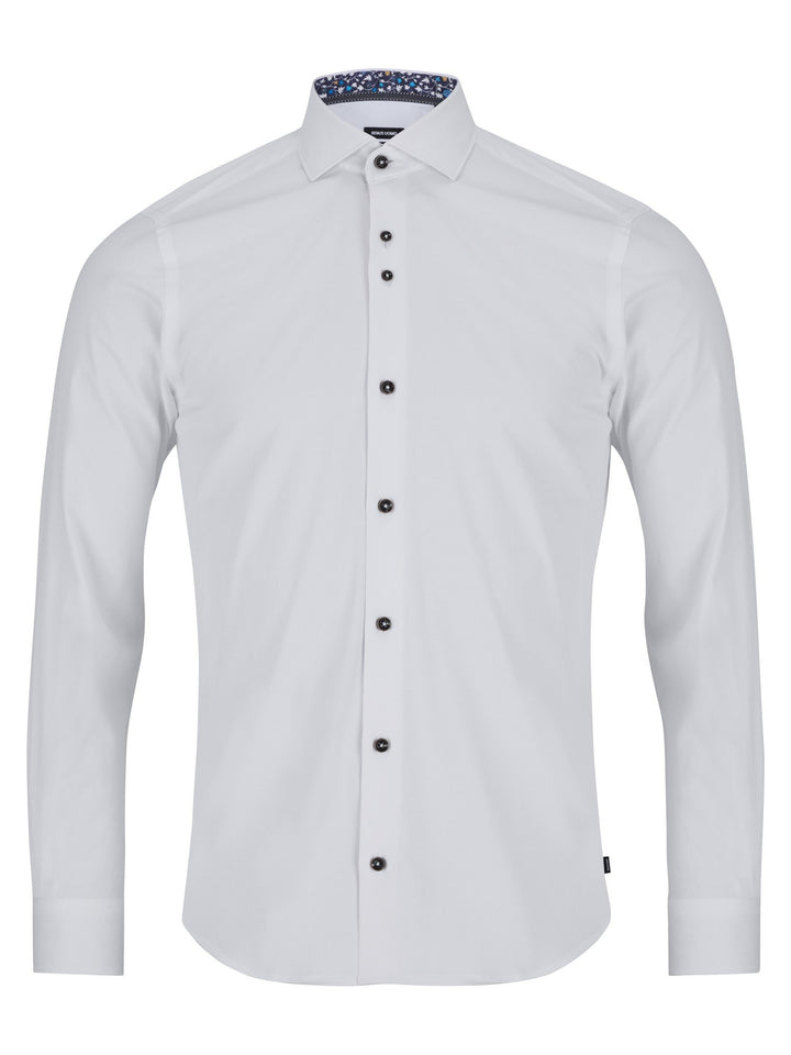 Remus Uomo White Seville Long Sleeve Semi-Formal Shirt