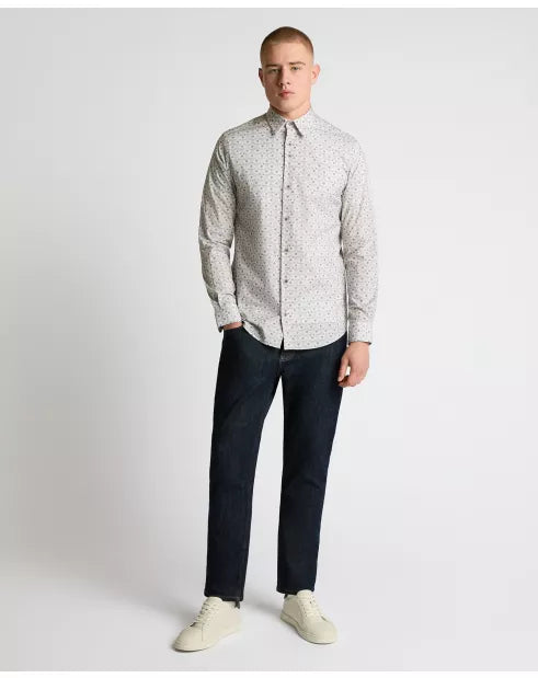 Remus Uomo Stone Regular Long Sleeve Semi-Formal Shirt