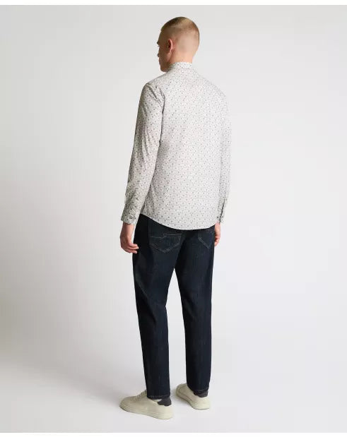 Remus Uomo Stone Regular Long Sleeve Semi-Formal Shirt