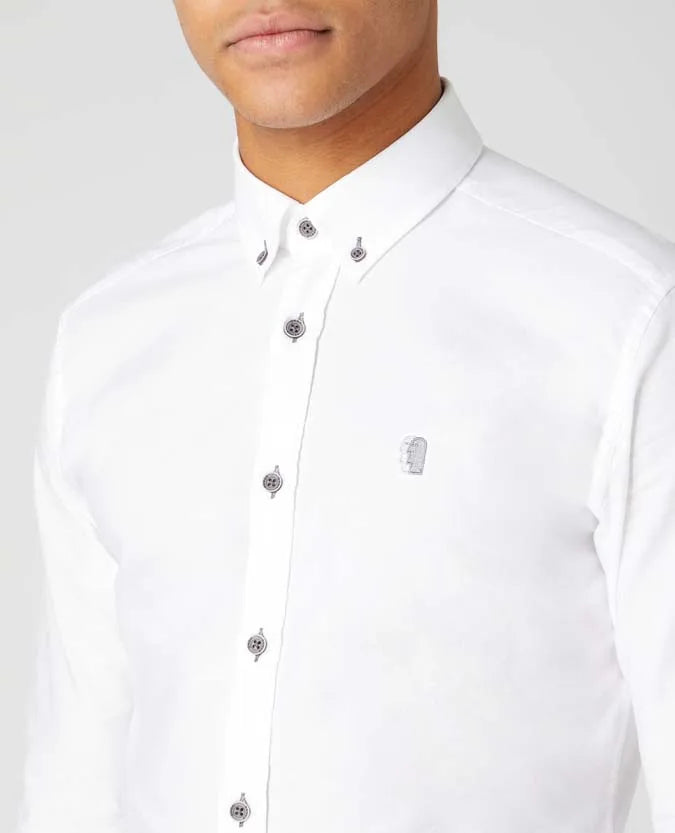 Remus Uomo Slim Fit Oxford Shirt White