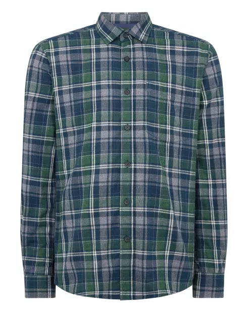 Remus Uomo Navy Tapered Long Sleeve Casual Shirt