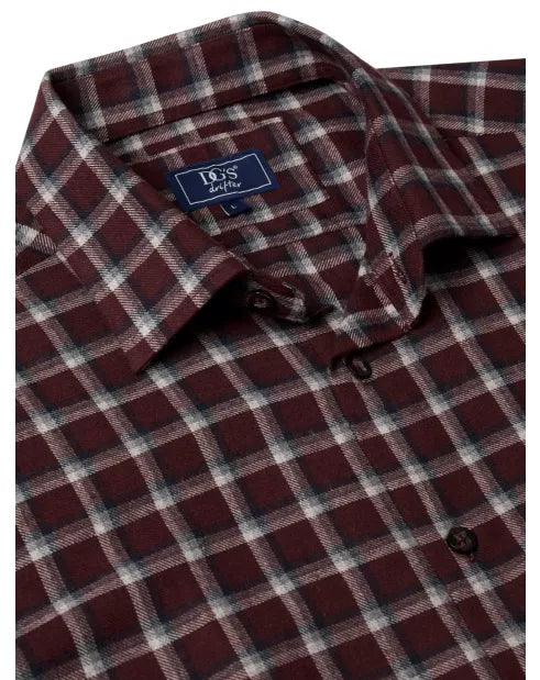 DG's Drifter Dark Red Regular Long Sleeve Casual Shirt