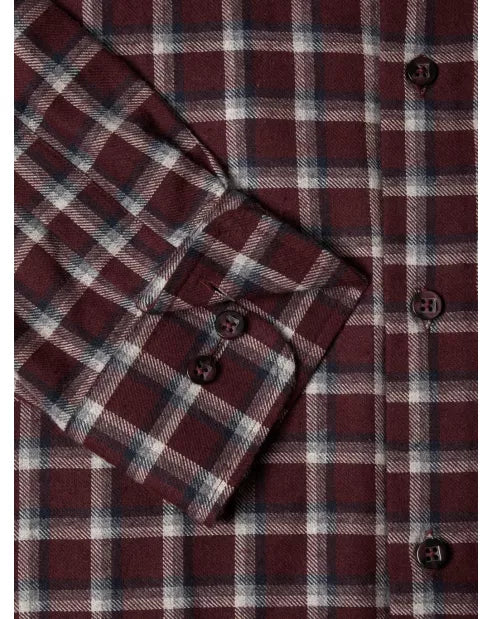 DG's Drifter Dark Red Regular Long Sleeve Casual Shirt