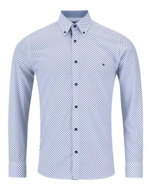 DG's Drifter Printed Casual Shirt Blue & White