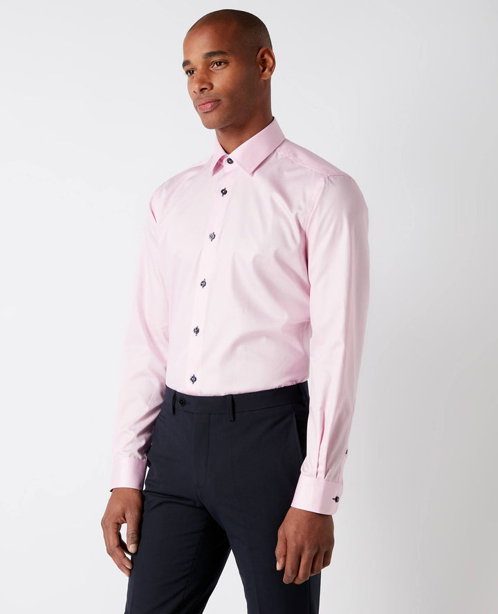 Remus Uomo Pink Seville Long Sleeve Formal Shirt