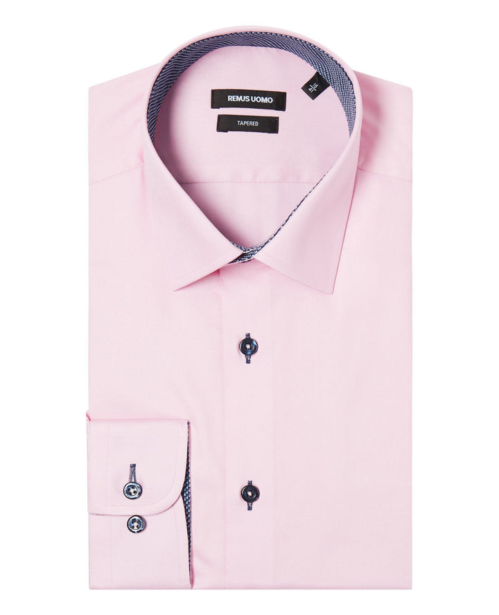 Remus Uomo Pink Seville Long Sleeve Formal Shirt