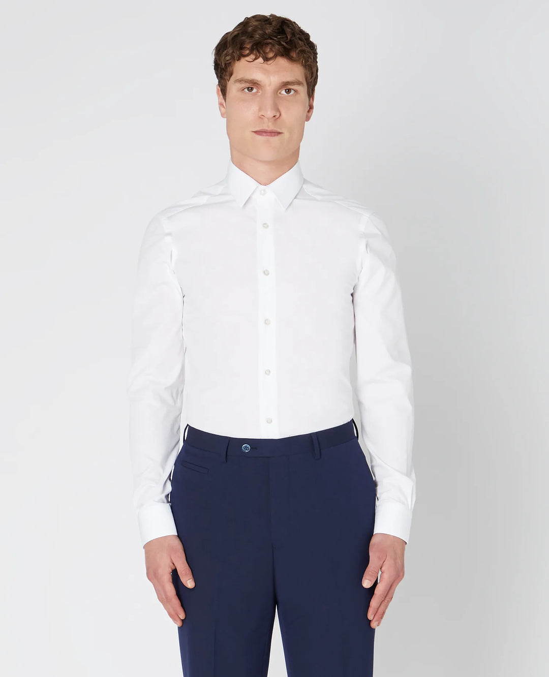 Remus Uomo Long Sleeve Slim Formal Shirt White