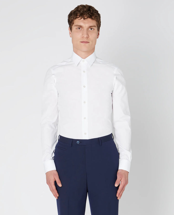 Remus Uomo Long Sleeve Slim Formal Shirt White