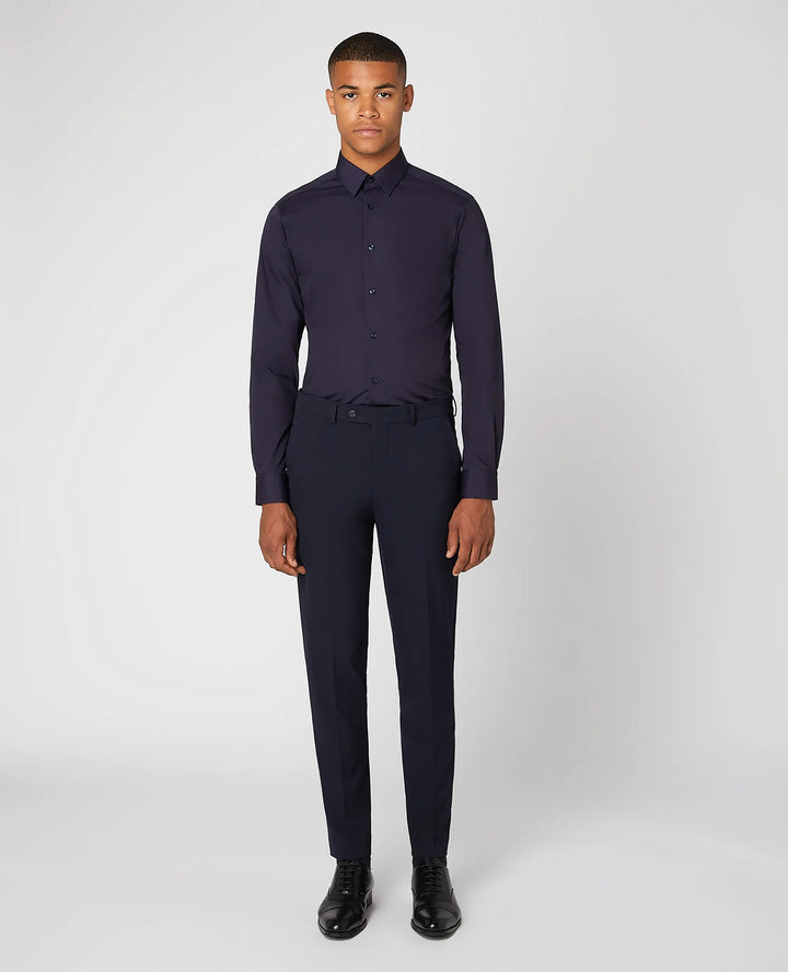 Remus Uomo Long Sleeve Slim Formal Shirt Navy