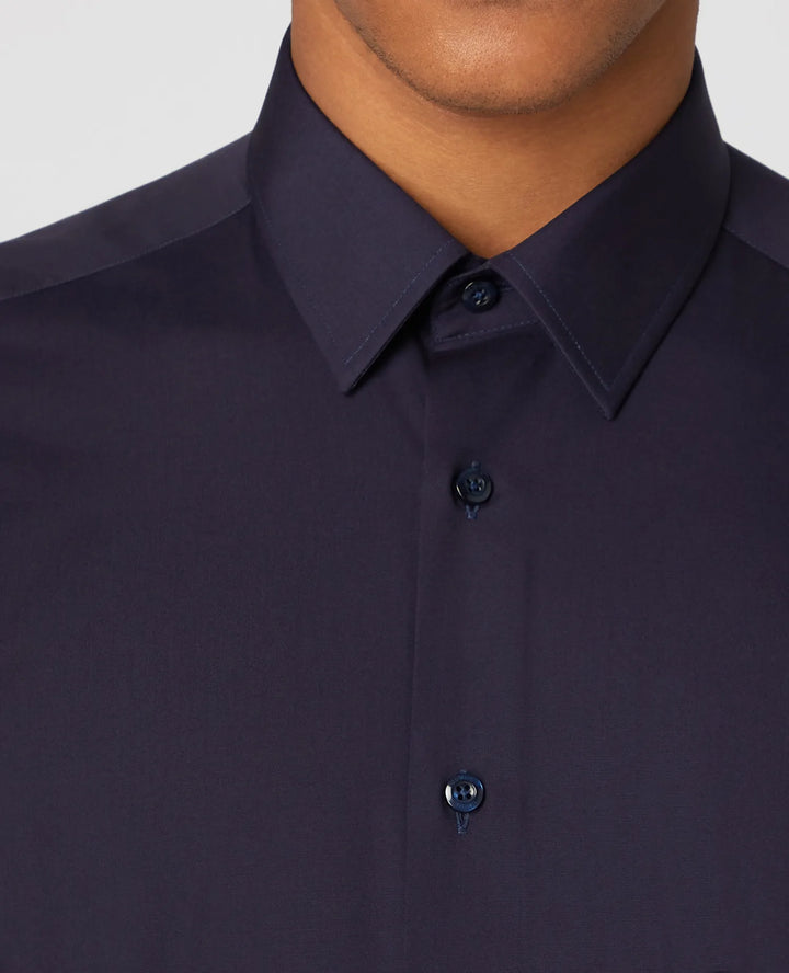 Remus Uomo Long Sleeve Slim Formal Shirt Navy