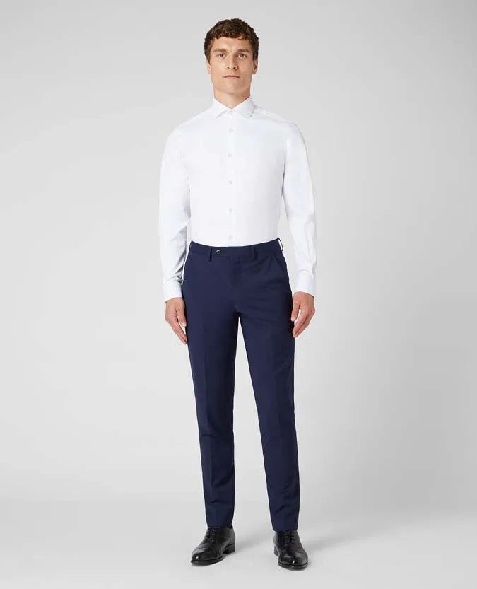Remus Uomo Long Sleeve Formal Tapered Shirt White