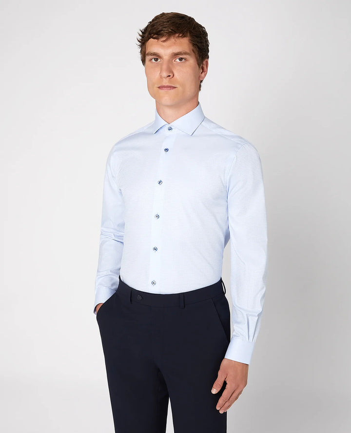 Remus Uomo Seville Long Sleeve Formal Shirt Light Blue