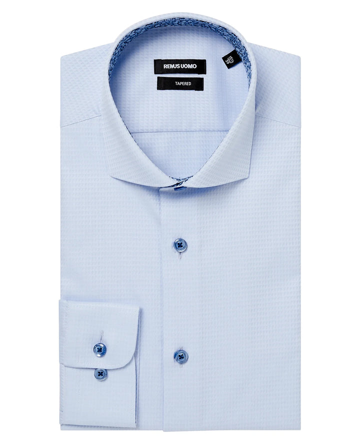 Remus Uomo Seville Long Sleeve Formal Shirt Light Blue