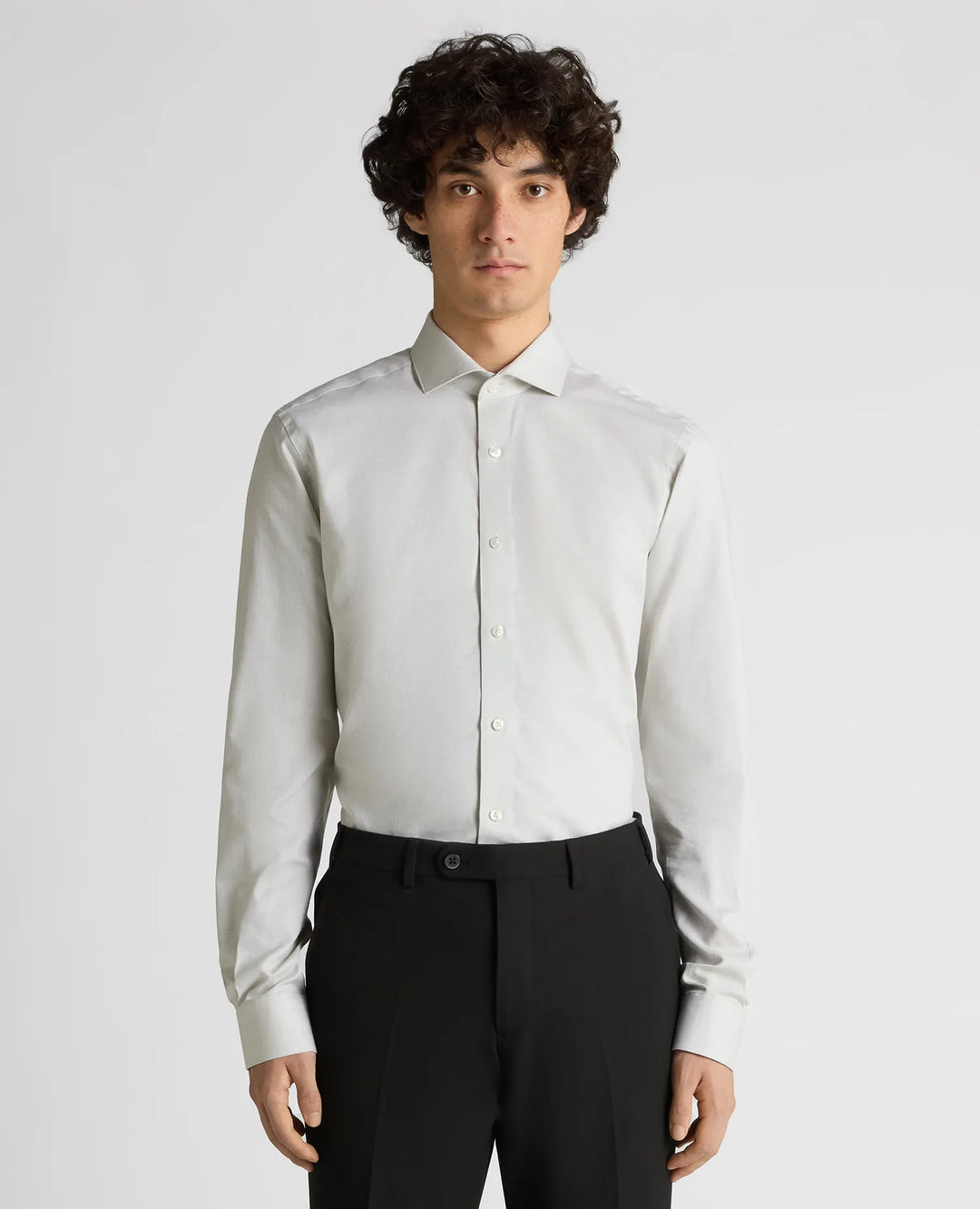 Remus Uomo Long Sleeve Slim Formal Shirt Light Green