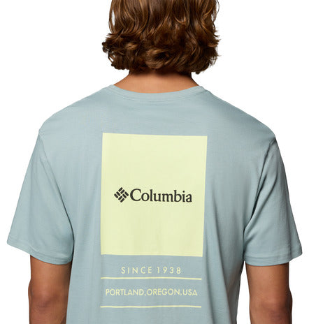 Columbia Barton Springs Graphic T-Shirt Crushed Blue,Citron Haze
