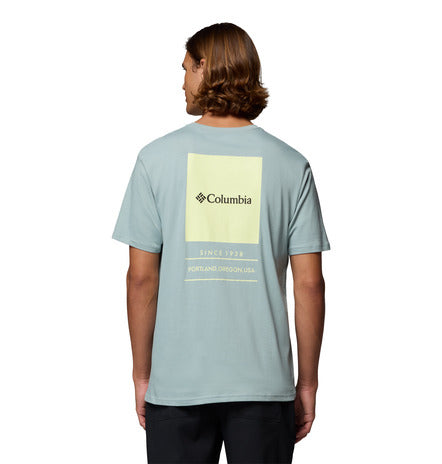 Columbia Barton Springs Graphic T-Shirt Crushed Blue,Citron Haze