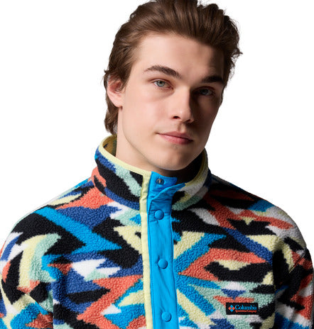 Helvetia II Printed Half Snap Fleece Compass Blue Reflections