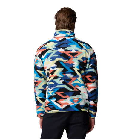 Helvetia II Printed Half Snap Fleece Compass Blue Reflections