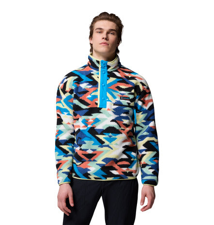 Helvetia II Printed Half Snap Fleece Compass Blue Reflections