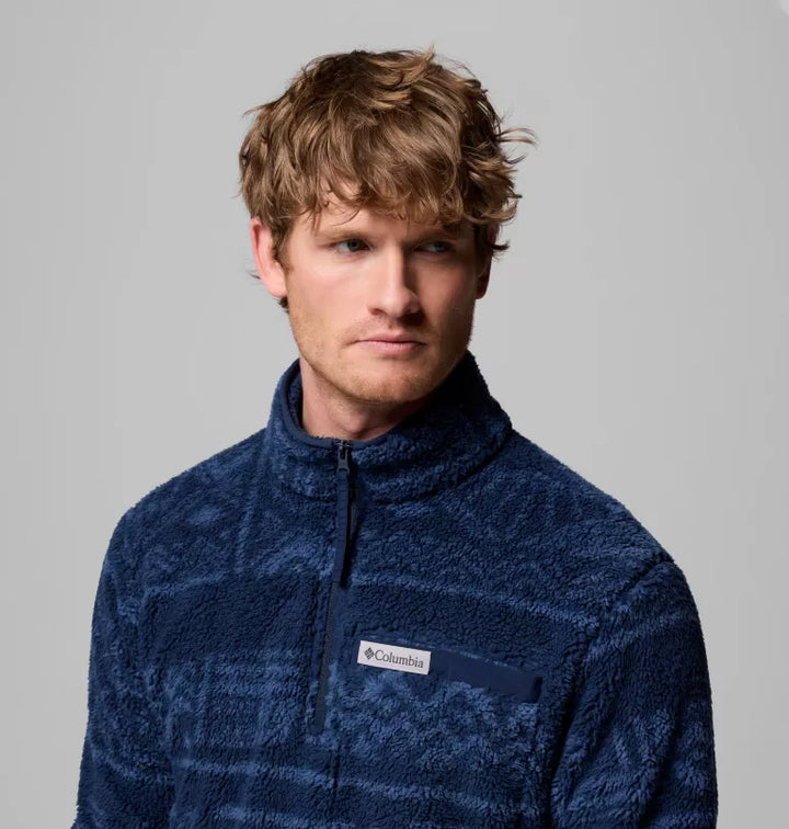 Helvetia Rugged Ridge Sherpa Half Zip Fleece Coll Navy Deschutes Days