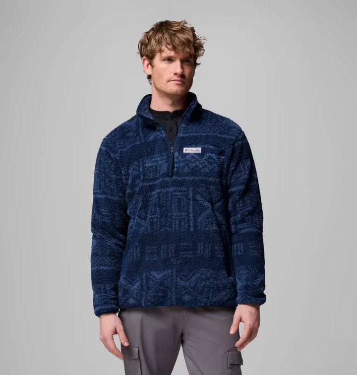 Helvetia Rugged Ridge Sherpa Half Zip Fleece Coll Navy Deschutes Days