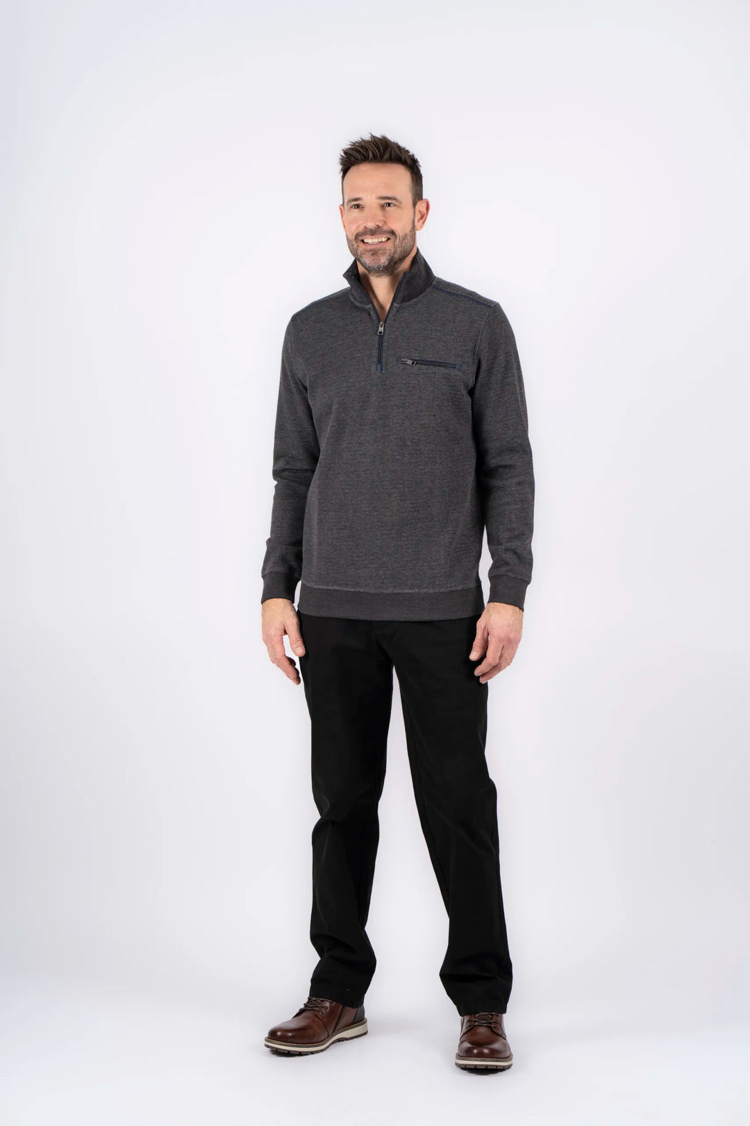 Pre End Chester 1/2 Zip Sweater Grey 3XL-6XL