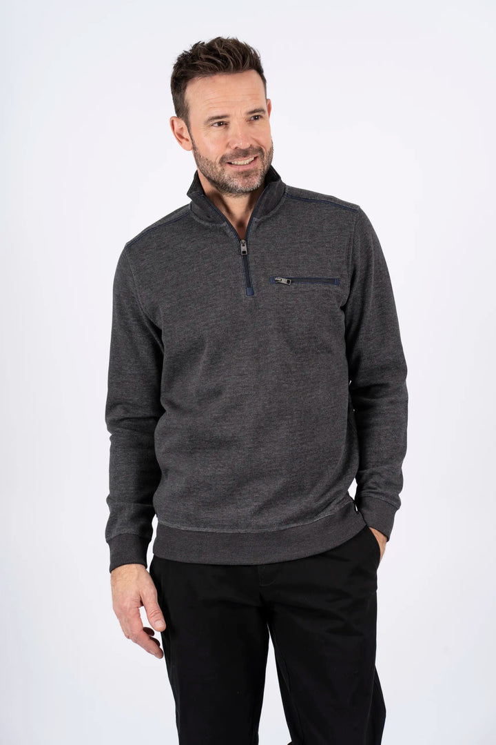Pre End Chester 1/2 Zip Sweater Grey 3XL-6XL
