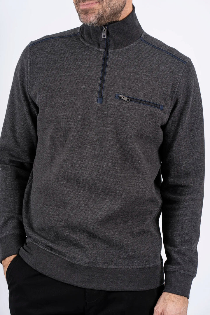 Pre End Chester 1/2 Zip Sweater Grey 3XL-6XL