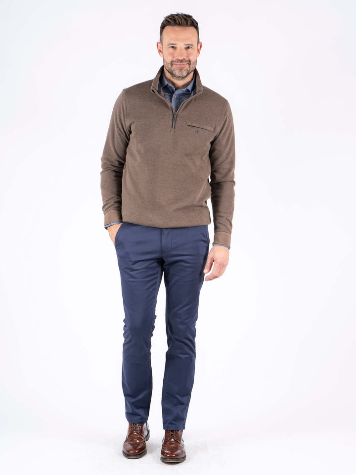 Pre End Leander Zip Sweatshirt Mid Brown