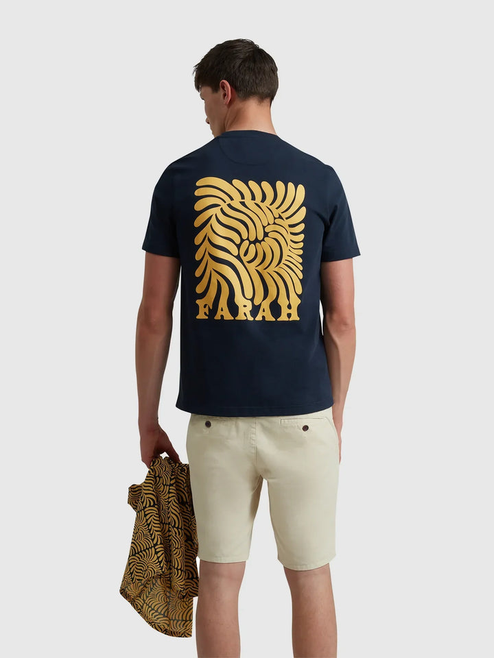 Farah Amesbury Graphic T-Shirt In True Navy image 4