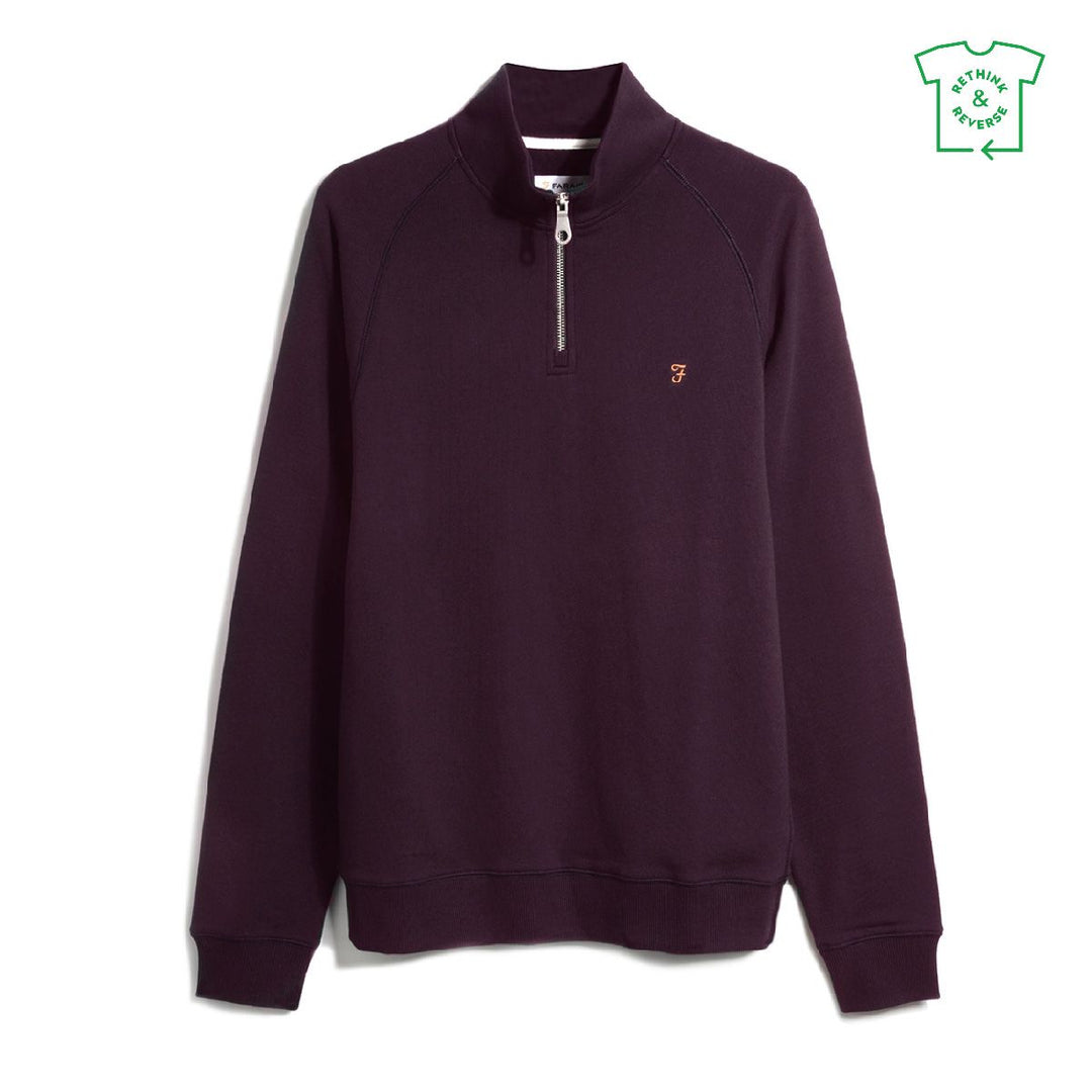 Farah Jim 1/4 Zip Sweatshirt Bordeuax
