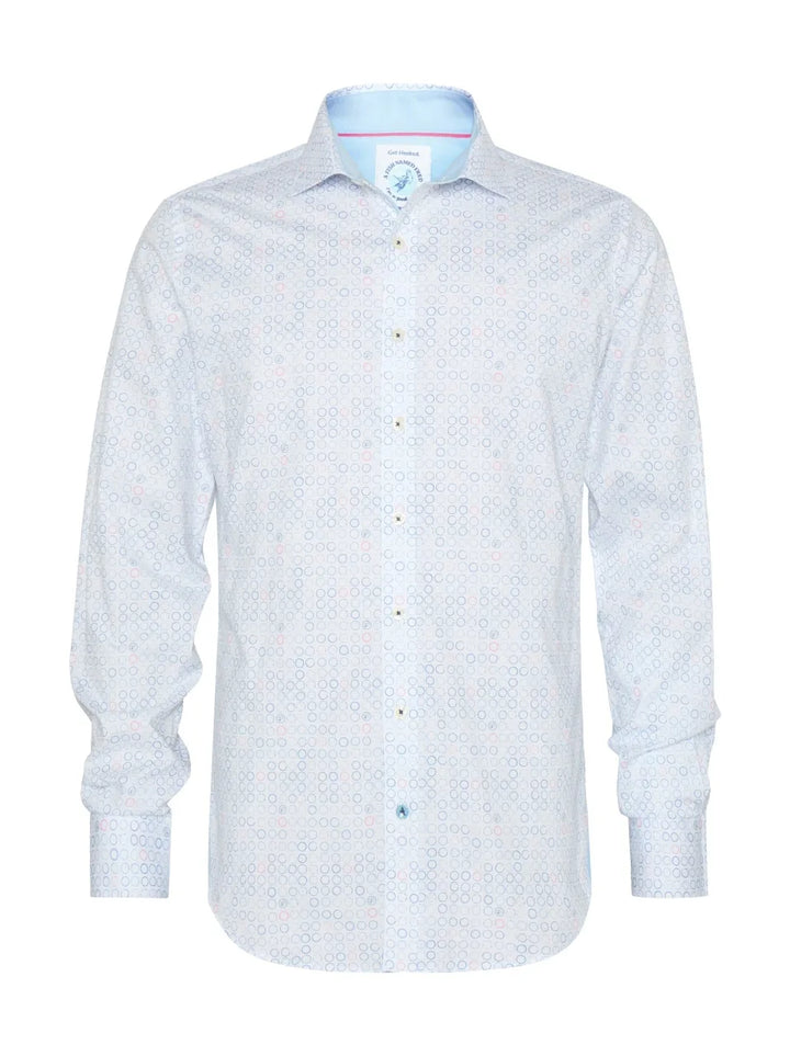 A Fish Named Fred Shirt Circles Light Blue