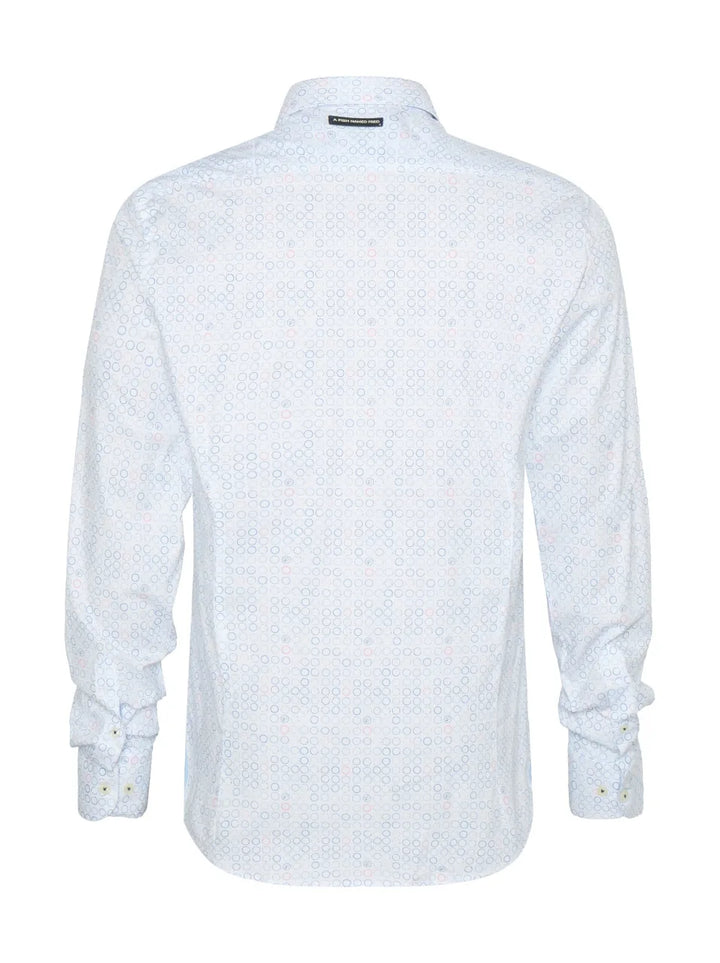 A Fish Named Fred Shirt Circles Light Blue