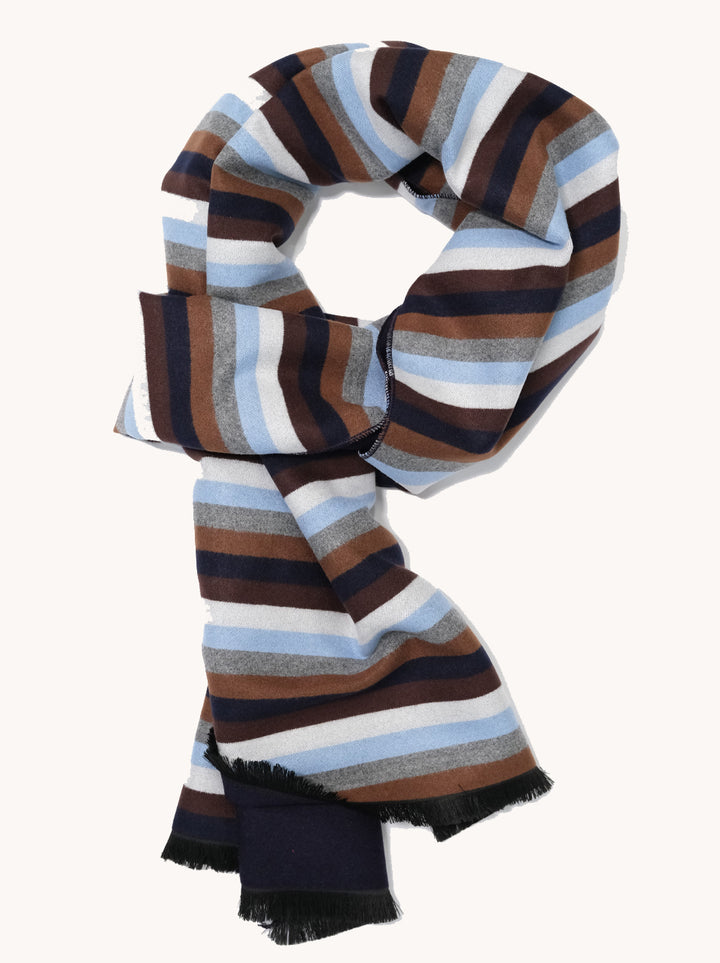 A Fish Named Fred Stripe Scarf Blue