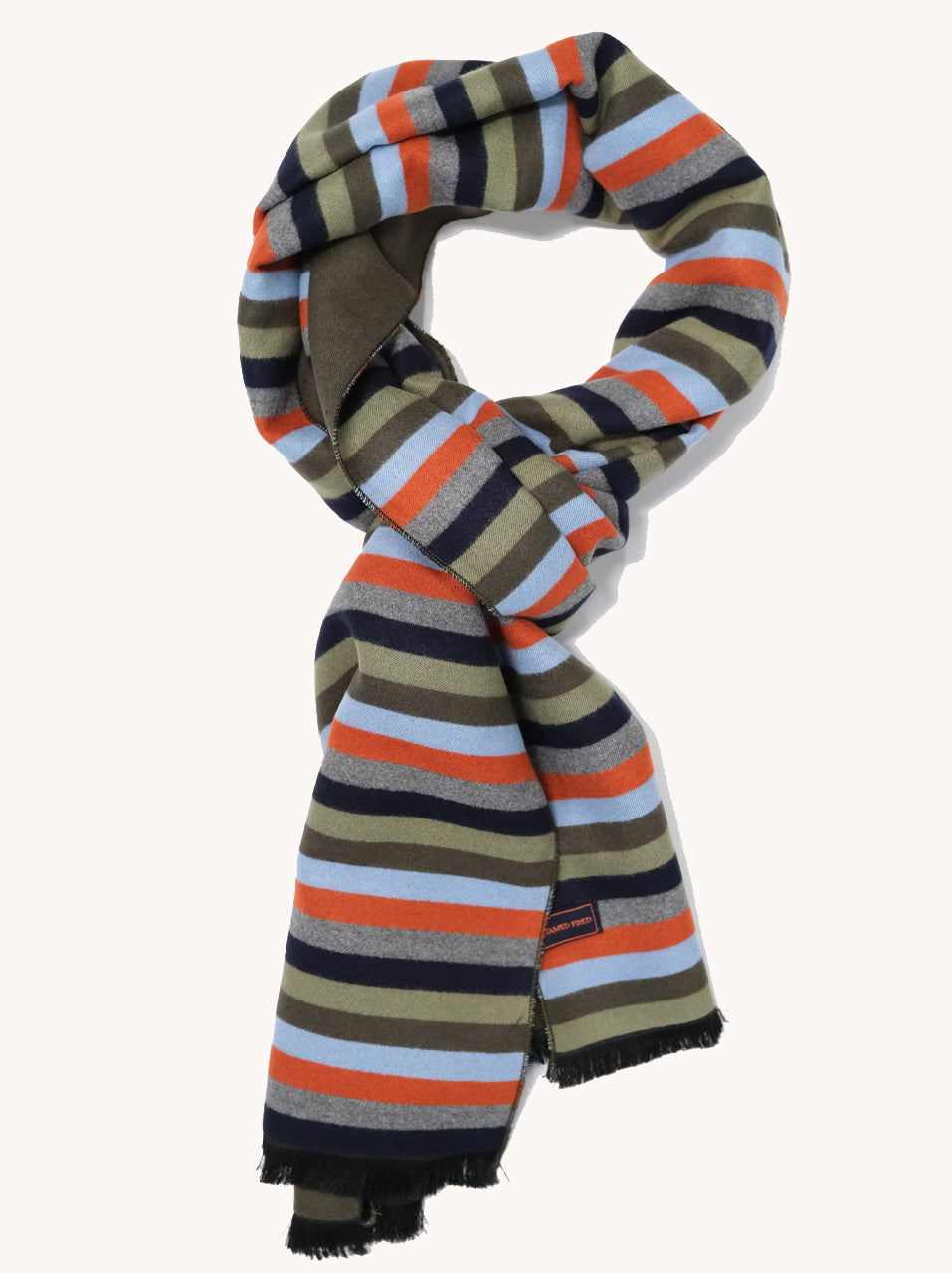 A Fish Named Fred Stripe Scarf Blue