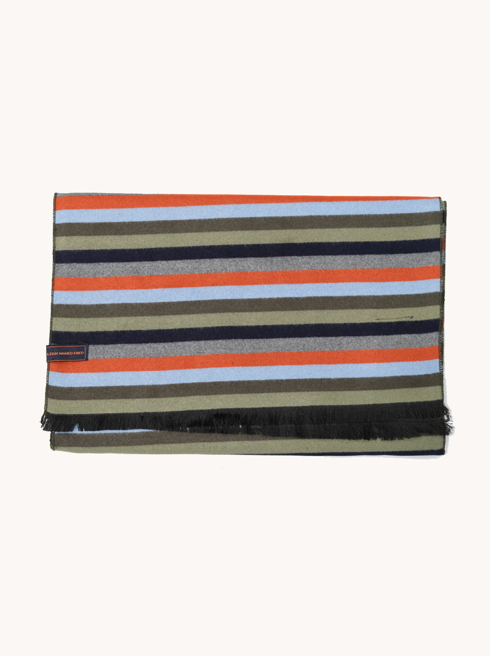 A Fish Named Fred Stripe Scarf Blue
