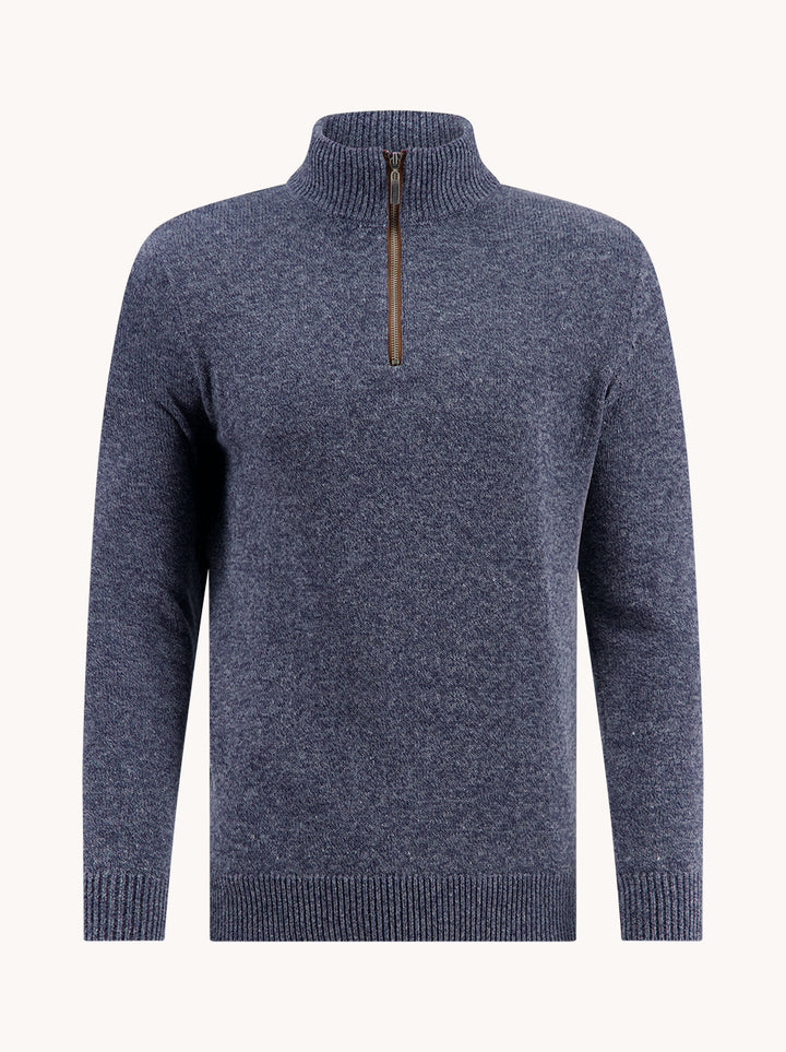 A Fish Named Fred Mock-Zip Melange Classic Blue