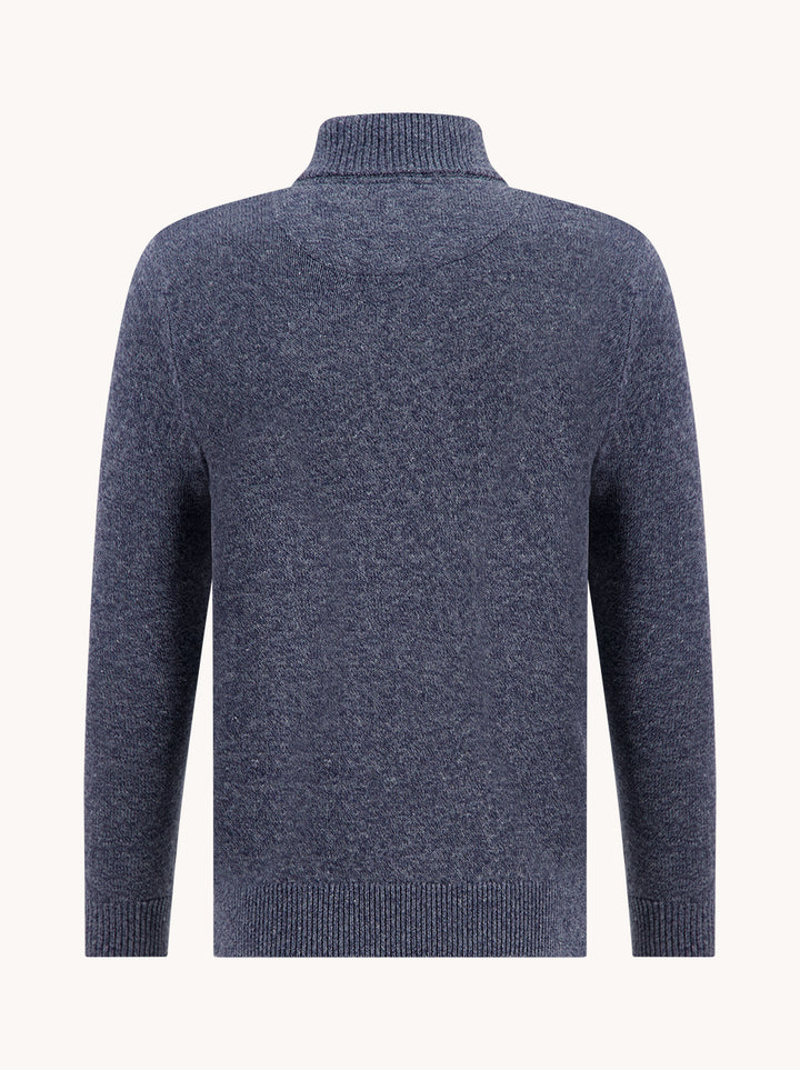 A Fish Named Fred Mock-Zip Melange Classic Blue