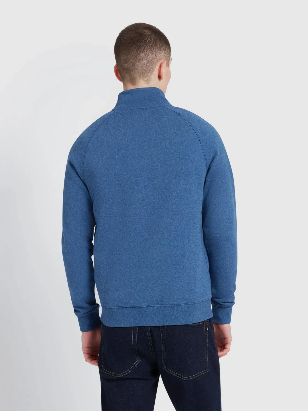 Farah Jim 1/4 Zip Sweatshirt Cold Metal Marl image 3