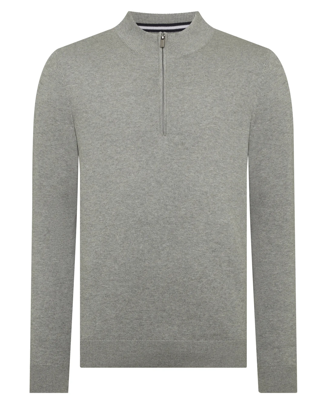 Remus Uomo Cotton 1/4 Zip Light Grey