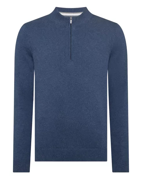 Remus Uomo Half Zip Sweater Indigo Blue
