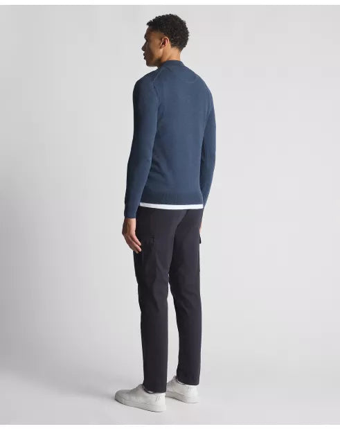 Remus Uomo Half Zip Sweater Indigo Blue