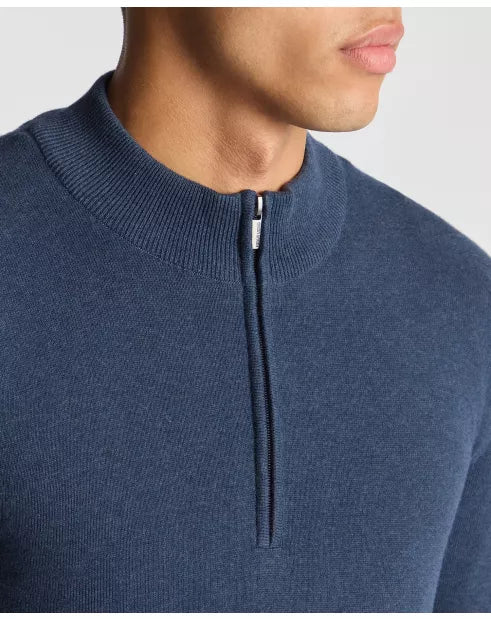 Remus Uomo Half Zip Sweater Indigo Blue